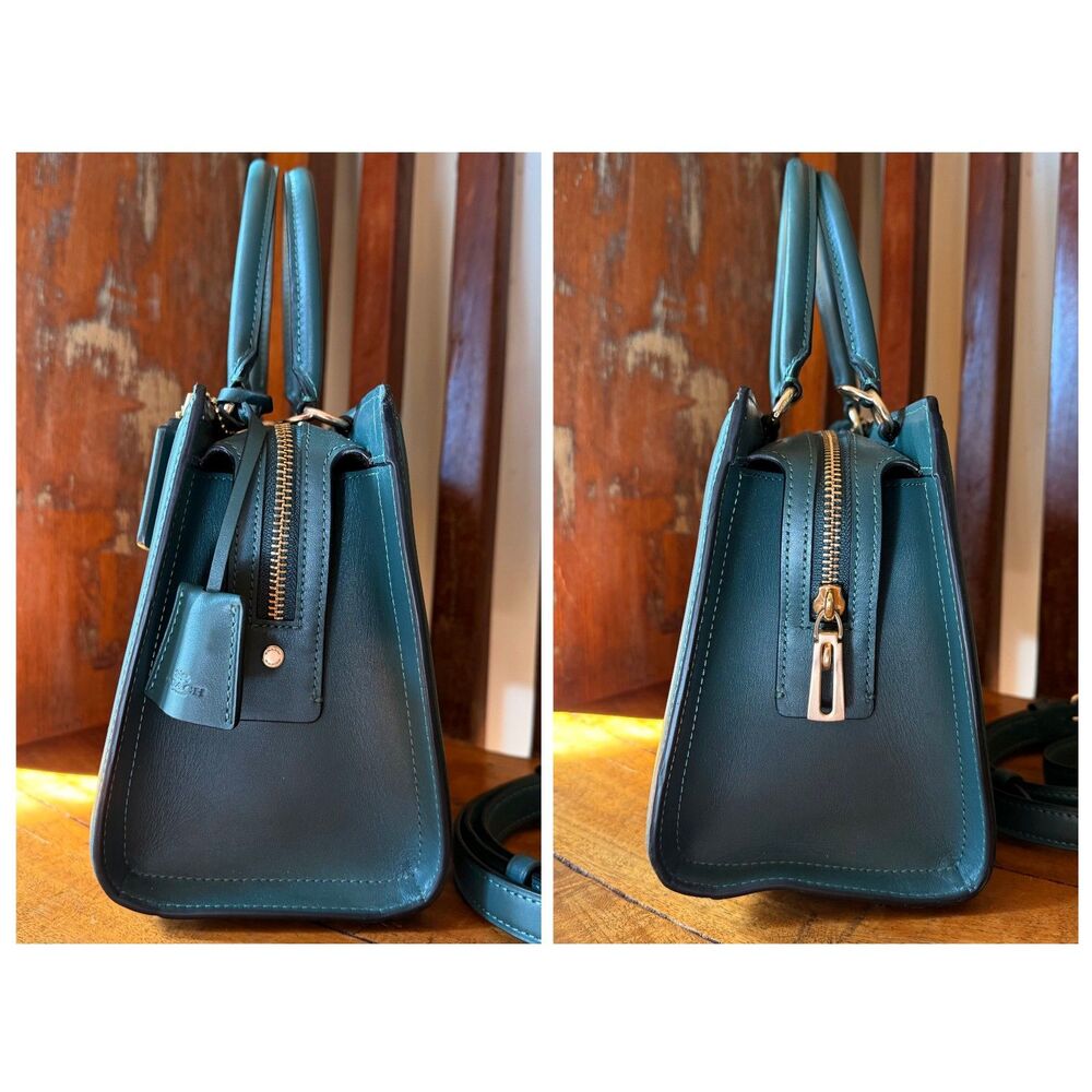 Coach Zoe Carryall Teal Leather Tote Crossbody Bag Creed G1981-F72667 - Picture 4 of 14